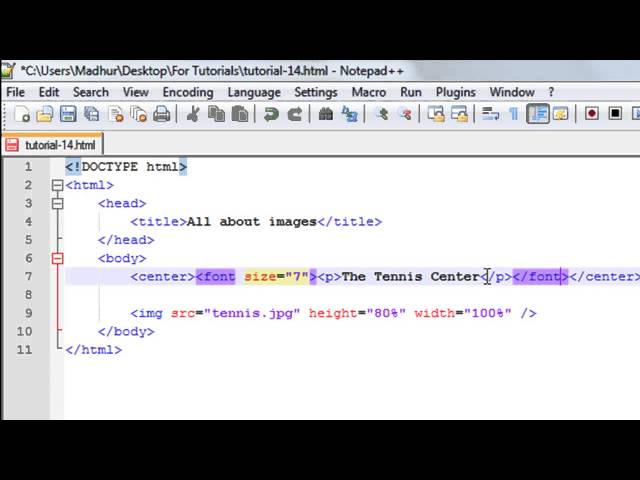 HTML Tutorial - 14: Inserting Images