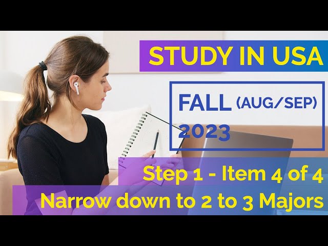 International Students • Fall 2023 University Application • Step 1 Item 4 –Narrow down  majors