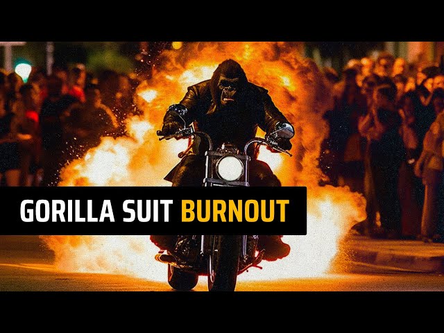 Gorilla-suit Burnout with a NASCAR Legend | J&P Moto-Stories
