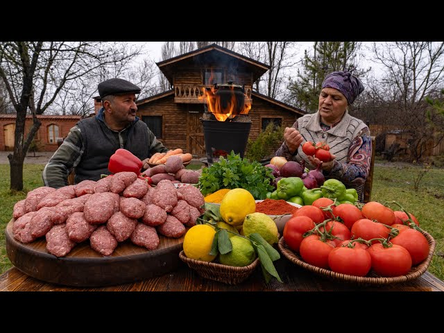 Kazan Cutlets With Vegetables: Cooking on a Wood Fire