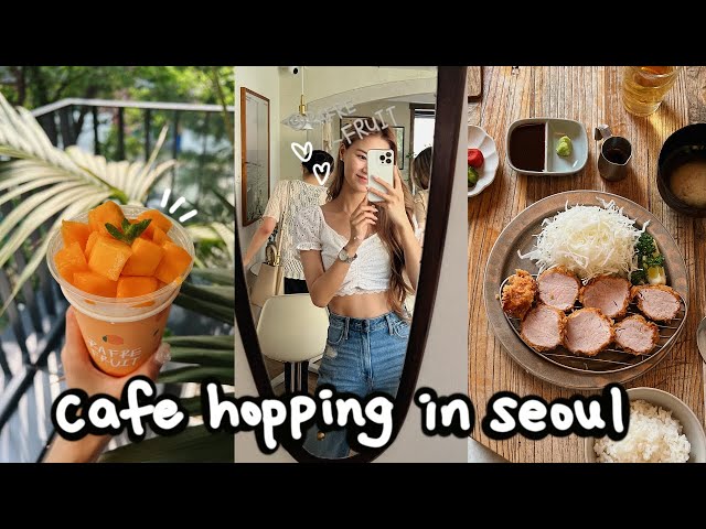 cafe hopping in seoul forest 🇰🇷 apple mango bingsoo, teddy bear cafe, donkatsu, cute shops