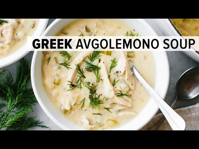 GREEK AVGOLEMONO SOUP | a lemony chicken and rice soup (in less than 30 minutes!)