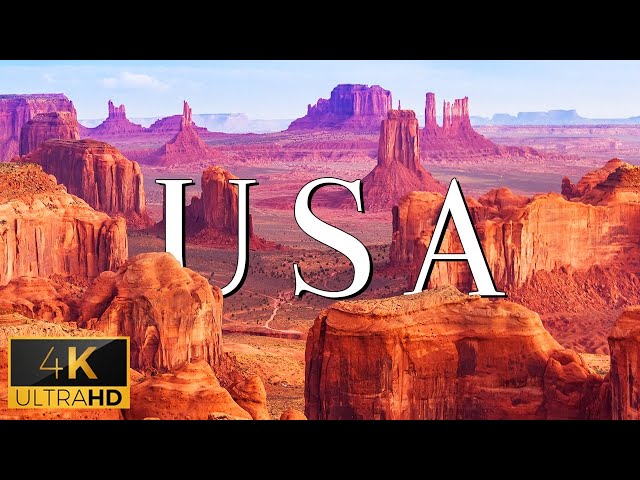 FLYING OVER THE USA (4K UHD) - Relaxing Music With Stunning Beautiful Nature (4K Video Ultra HD)