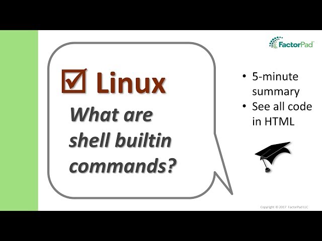 What are bash shell builtin commands? | Linux Tutorial for Beginners