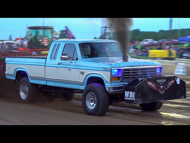 Pro Street Diesel Truck Pulling action from Dragway 42 2023 Full Pull Productions. #truckpull
