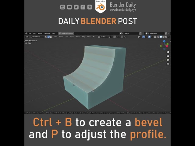 How to change the Bevel Direction in Blender