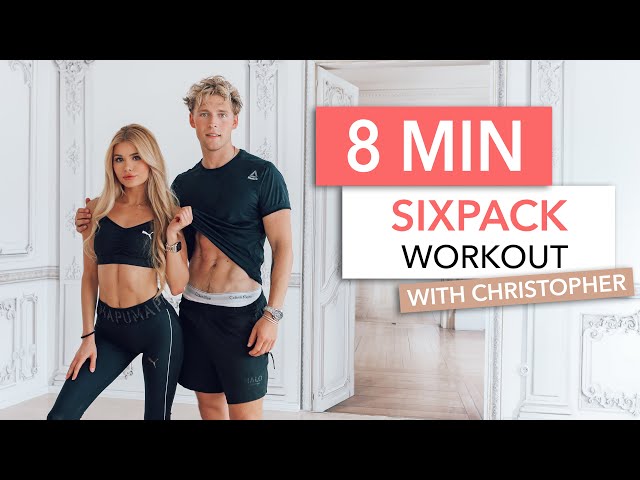 8 MIN SIXPACK WORKOUT - with Christopher & a very special twist / No Equipment I Pamela Reif