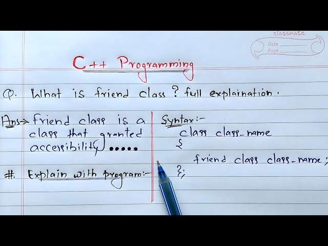 Friend Class in C++ | Learn Coding