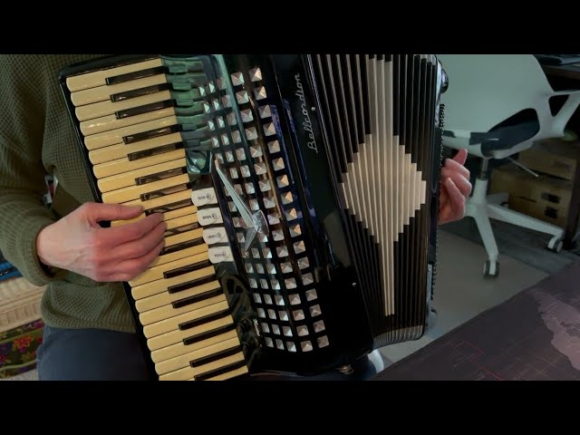 Practicing Accordion, working on learning the chords for Those Were the Days, a tune I know well.