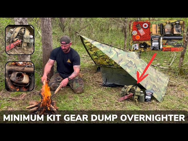 Solo Overnight Minimum Kit Gear Dump in The Woods and Cheeseburger in a Pouch