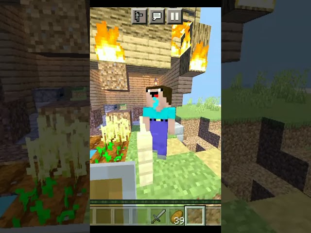 Noob destroyed my house in minecraft and this happened #shorts