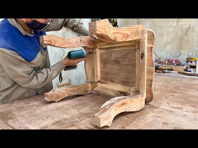 Ideas Build Set Very Unique Modern Dining Chair From Roundwood | Woodworking Project You Can't Miss