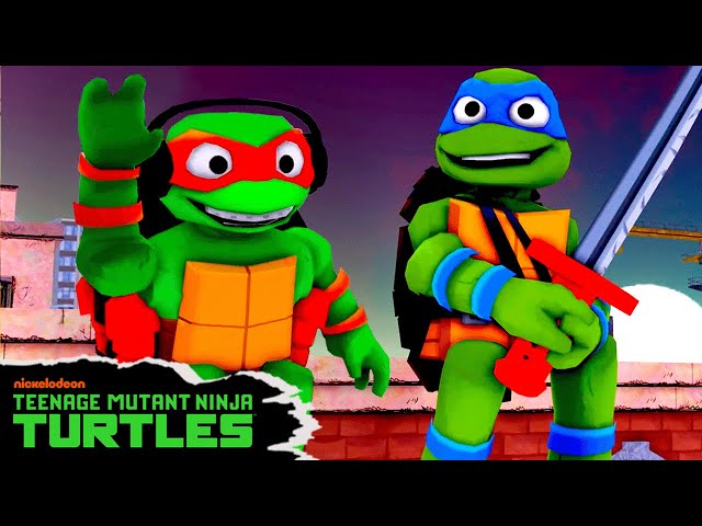 Ninja Turtles Fight THEMSELVES in Video Game Crossover! 💥 | Roblox x TMNT | Nickelodeon