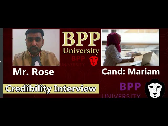 Credibility Interview of BPP University | Pre CAS Interview of Mariam | Mock interview