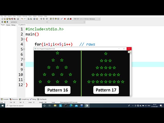 Pyramid Pattern Printing in C - Part 6 | Learn Coding