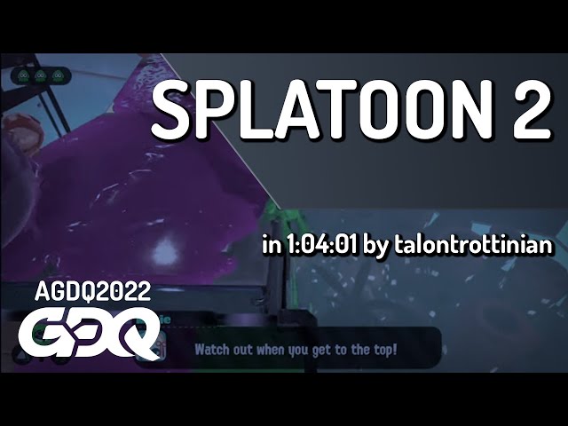 Splatoon 2 by talontrottinian in 1:04:01 - AGDQ 2022 Online