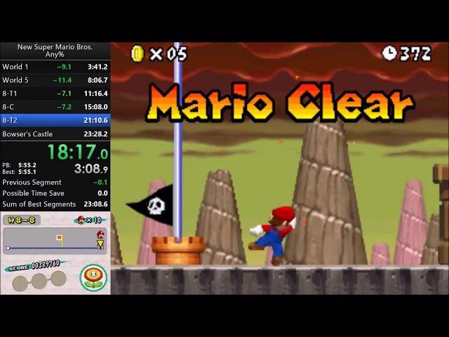 New Super Mario Bros. Any% Speedrun in 23:16 (Former World Record)