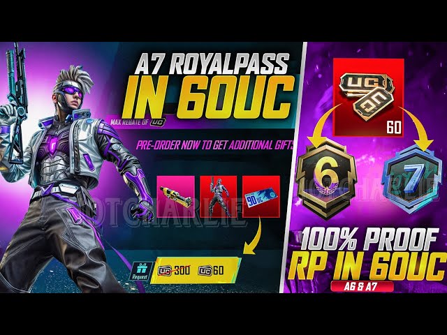 A7 Royal Pass In 60Uc Guaranteed | 100% Proof A7 Rp In 60Uc | New Trick To Get Rp in 60uc in Pubgm