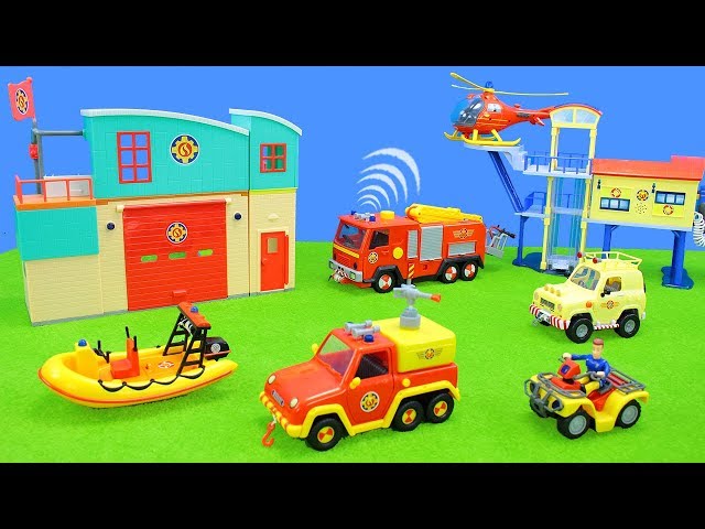 Feuerwehrmann Sam Feuerwehrstation und Feuerwehrautos im Rettungseinsatz | Spielzeug für Kinder