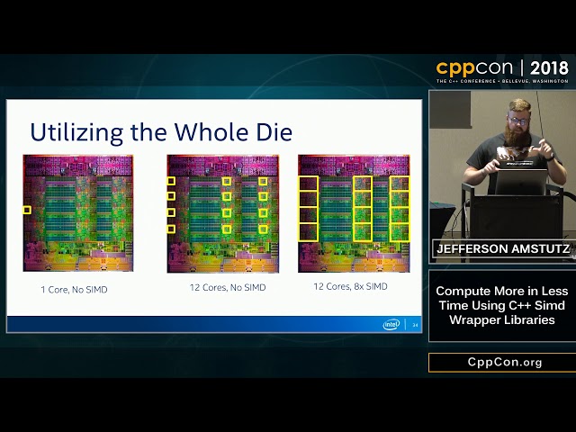 CppCon 2018: Jefferson Amstutz “Compute More in Less Time Using C++ Simd Wrapper Libraries”