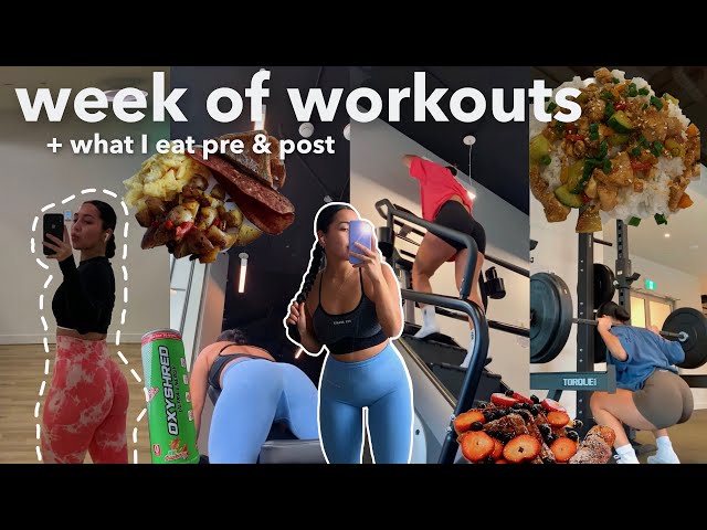 FULL WEEK OF WORKOUTS | What I Eat in a Day, Productive Fitness Vlog, Workout Routine, 5 Day Split
