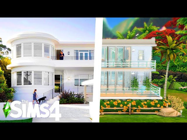 ROUND WALL Beach Vacation Home ~ Curb Appeal Recreation: Sims 4 Speed Build (No CC)