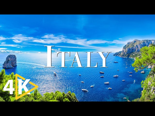 FLYING OVER ITALY (4K UHD) - Relaxing Music Along With Beautiful Nature - 4K Video Ultra HD