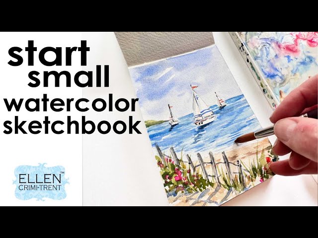 Watercolor Sketchbook Ideas - Beach painting
