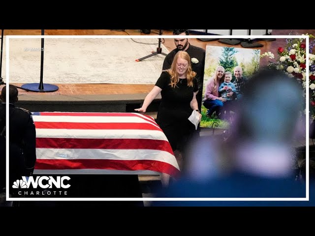 'I'll see you soon': Wife of fallen CMPD Officer Joshua Eyer speaks at funeral