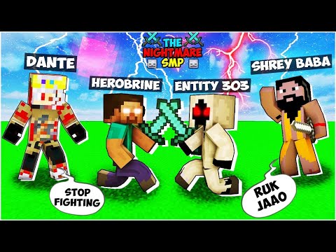 I Stopped a WAR of HEROBRINE AND ENTITY 303 on our Minecraft SMP SERVER Part 10 | Nightmare SMP