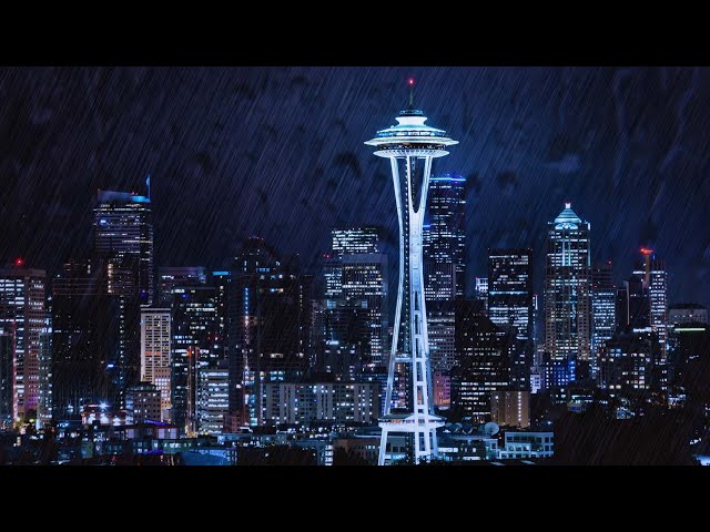 Seattle Rain & City Sounds White Noise | Rainstorm Audio for Sleeping, Studying or Focus | 10 hours