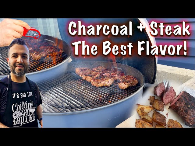 Steaks on the Charcoal Weber Kettle Grill | Roasted Potatoes