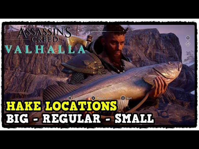 Assassin's Creed Valhalla Hake Fish Locations (Big - Regular - Small)