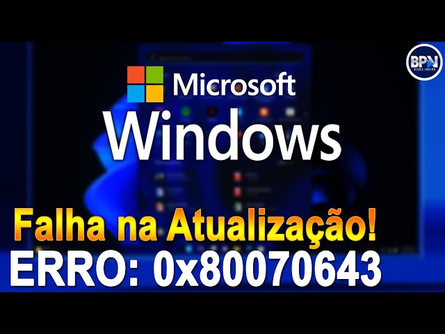 Atualização do Windows 10 KB5034441 FALHANDO! Erro 0x80070643 - Como Resolver!