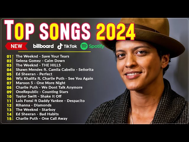 Bruno Mars, The Weeknd, Dua Lipa, Adele, Maroon 5, Rihanna, Ed Sheeran - Billboard Top 50 This Week