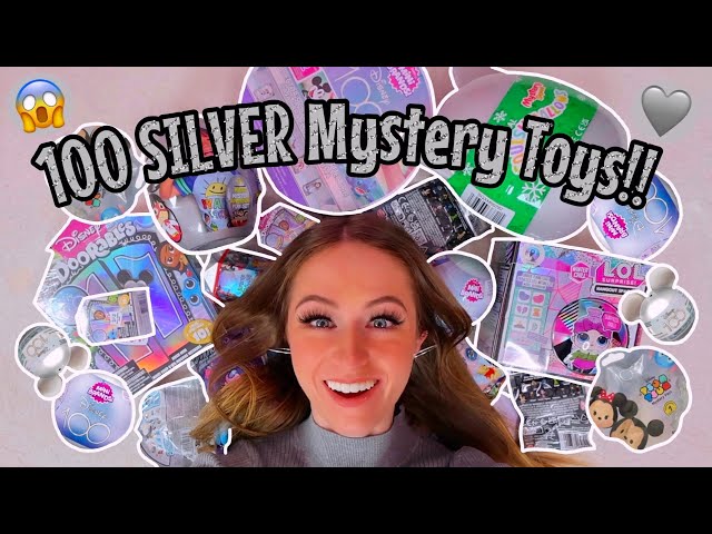 UNBOXING 100 *SILVER ONLY* MYSTERY TOYS!!🥳💍👽🥈🩶 (DOORABLES, L.O.L, MINI BRANDS, SQUISHMALLOWS ETC!🫢)