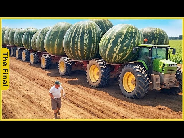 How German Harvest, Transport and Process Millions of Tons of Watermelon | Food Processing Machines
