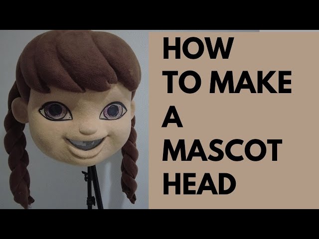 How to make a mascot head PART-5. Sticking fleece on that face. details - mouth, nose, ears, braids