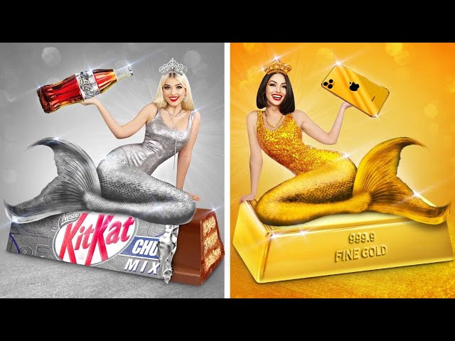 GOLD VS SILVER Challenge! | Crazy War Gold vs Silver Girl for 24 HOURS! One Color Battle by RATATA