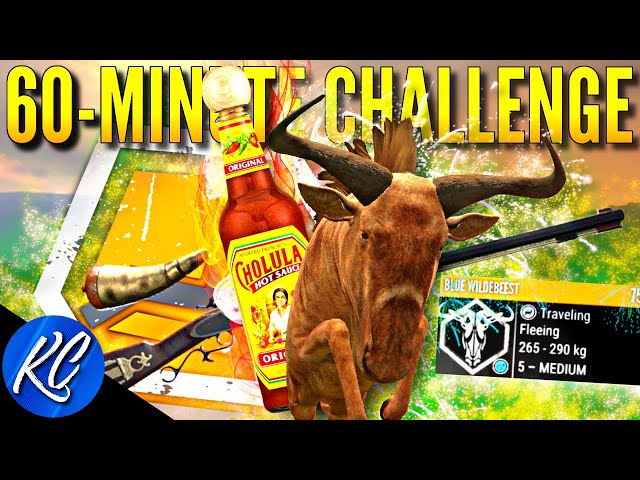 60-MINUTE MUZZLELOADER HOT SAUCE CHALLENGE - Level 5 GOLD DIAMOND Wildebeest?! | Call of the Wild