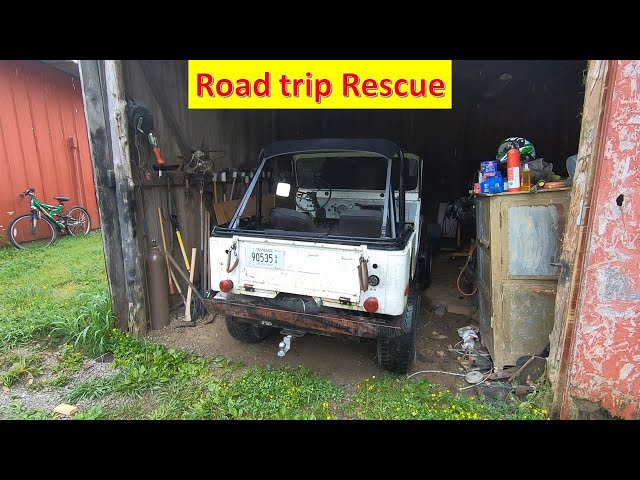 Road trip rescue! The last vehicle we fixed across the country 78 JEEP CJ. Roadside rescue