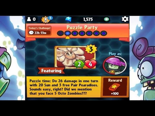 Puzzle Party | Daily Challenge Day 2 | 2 November 2022 | Pvz Heroes