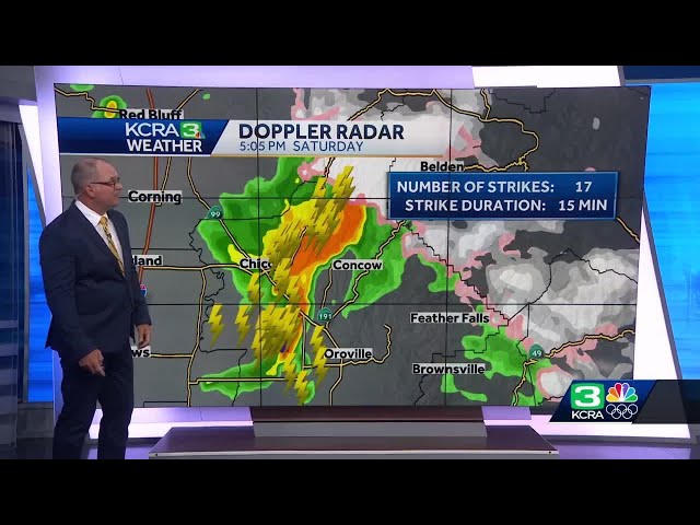 'Wall of lighting' moves over Northern California
