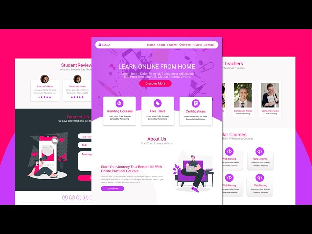 Complete Responsive Online Education Website Design Using [ HTML CSS JQUERY ] Step By Step