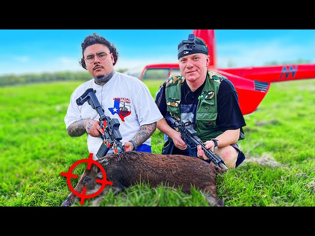 Hog Hunting w/ That Mexican OT in Texas…Out of a HELICOPTER!