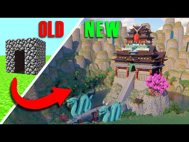 Upgrading A House Through EVERY Update In Minecraft Into An EPIC Japanese Castle!