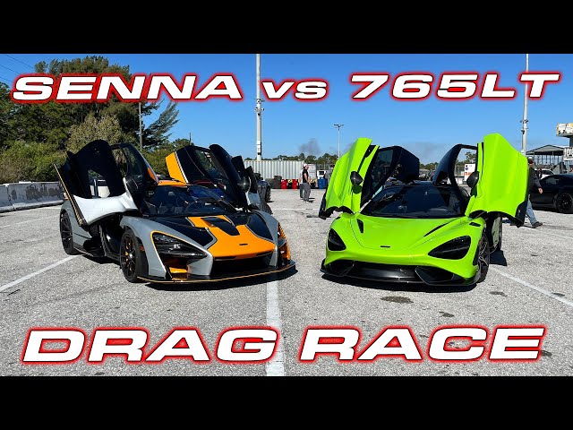 SENNA vs 765LT & SVJ  * McLaren 765LT vs Senna 1/4 Mile DRAG RACE