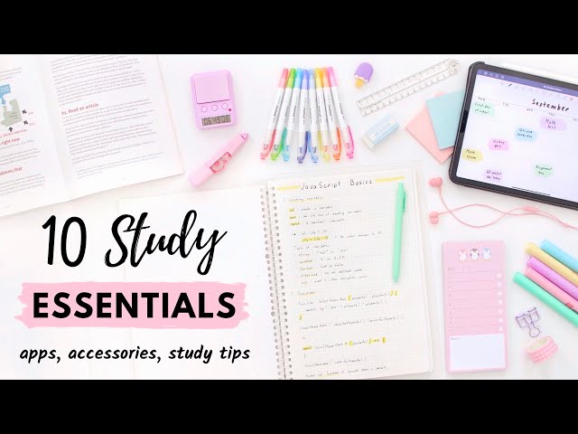 10 Study Essentials for online school 👩🏻‍💻 Desk accessories & study tips for students!