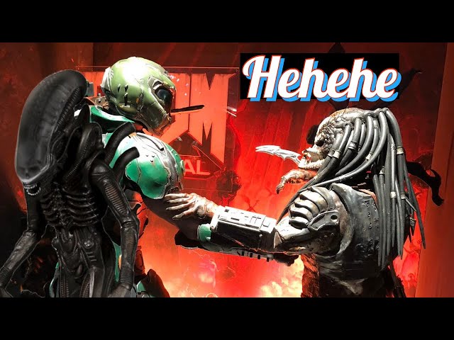Doom slayer vs predator and alien!!