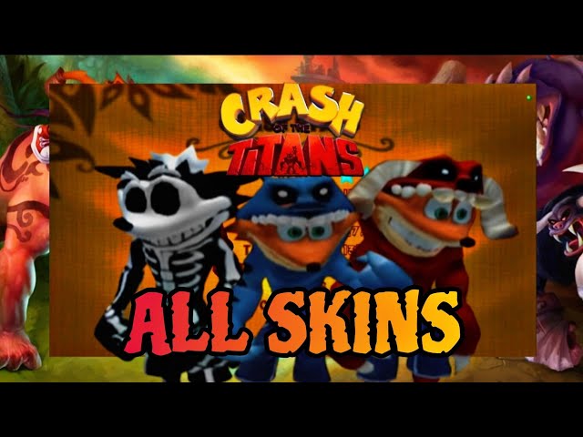Crash of The Titans(100%) | ALL SKINS + CHARACTER INFO